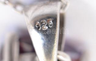 Ezüst(Ag) nyaklánc szívecskés függővel, jelzett, h: 49 cm, 2×1 cm, bruttó: 3,78 g