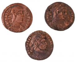 Római Birodalom 3db-os follis tétel a IV. századból T:3 Roman Empire 3pcs of follis coins from the 4th Century C:F