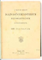 Vegyes jogi könyvtétel, 6 db: Az 1904./1906./1913. évi törvények gyűjteménye. Bp.,1904-1914, Pesti K...