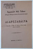 1939. "Egyesült Női Tábor 1939" zománcozott Br jelvény, hátlapon "BERÁN N BPEST"...