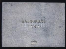 1942. "Országos Magyar Lövész Szövetség 1871" Ag plakett 84,5g. Szign.Berán Lajos T:2