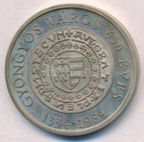 Bognár György (1944-) 1984. "MÉE Gyöngyös / 650 éves Gyöngyös - Róbert Károly" jelzett Ag ...