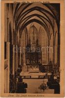 1924 Lőcse, Levoca; Hlavny oltár Sv. Jakubského kostola / Szent Jakab templom főoltára, belső. Singer Elek kiadása / church interior, main altar