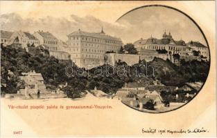 Veszprém, Vár részlet, püspöki palota és gimnázium