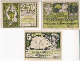 Budapest 1920.12.31. 10f + 20f + 50f + 1K + 1,50K + 2,5K + 5K "Amatőrök Forgalmi Szövetkezete&q...
