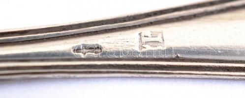 Ezüst(Ag) fűszeres kanál, 4 db, jelzett, h: 10 cm, nettó: 26,24 g