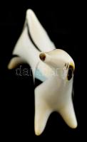 Herendi porcelán kutya, matricás és kézzel festett, jelzett, apró kopásokkal, 4,5x6 cm