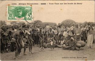 French Soudan, Tam-Tam sur les bords du Bany / African folklore, indigenous orchestra and dancers, TCV card (EK)