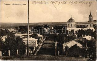 1916 Urzhum, Kazanskaya ulitsa / street view, church (b)
