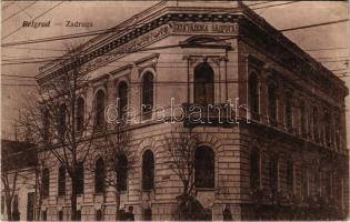 1918 Beograd, Belgrád, Belgrade; Zadruga / cooperative shop + K.u.K. ETAPPENPOSTAMT BELGRAD (EK)