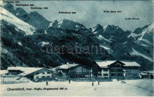 1913 Oberstdorf, Bayr. Allgäu, Birgsauertal / general view, mountains, winter