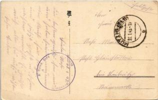 1943 Mutzig, Marktplatz / marketplace, automobiles, shops, city gate (crease)