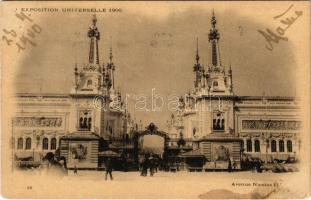 1900 Paris, Exposition Universelle de 1900. Avenue Nicolas II / International Exposition, Worlds Fair, advertising card. Heliotypie E. Le Deley (fl)