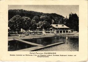 1951 Maiernigg, Hotel-Pension Maiernigg / hotel, holiday resort, swimming pool. advertising card (EK)