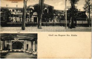 1930 Rokosowo, Rogzow (Koszalin, Köslin); Restaurant Baumunk, Gasthaus, Saal / hotel, inn, restaurant, hall, interior. Erich Jacob Photograph (small tear)