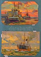 174 régi képeslap képeslap albumban angliai hagyatékból, benne főleg angol és külföldi városképek, k...