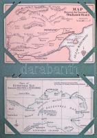 174 régi képeslap képeslap albumban angliai hagyatékból, benne főleg angol és külföldi városképek, k...