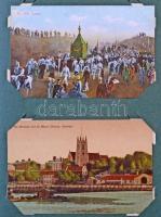 174 régi képeslap képeslap albumban angliai hagyatékból, benne főleg angol és külföldi városképek, k...