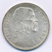 Csehszlovákia 1937. 20K Ag Masaryk köztársasági elnök halála T:1-,2 patina Czechoslovakia 1937. 20 Korun Ag Death of President Masaryk C:AU,XF patina Krause KM#18