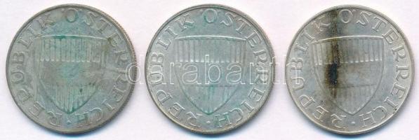 Ausztria 1957-1966. 10Sch Ag (3xklf) T:2,2- 
Austria 1957-1966. 10 Schilling Ag (3xdiff) C:XF,VF