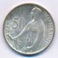 Csehszlovákia 1947. 50K Ag Szlovák felkelés T:1- patina Czechoslovakia 1947. 50 Korun Ag Slovak uprising C:AU patina Krause KM#24