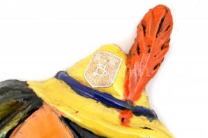 Horváth Sándor (?-?): Pinocchio, mázas plasztikus fali kerámia, jelzett a hátoldalán (Horváth 942) é...