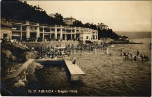 1925 Abbazia, Opatija; Bagno Italia / bathers, beach, seashore. Emiro Fantini photo (EK)
