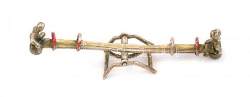 Ezüst(Ag) libikóka, jelzett, h: 8 cm, nettó: 13,43 g