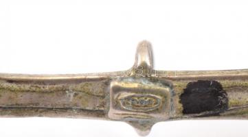 Ezüst(Ag) libikóka, jelzett, h: 8 cm, nettó: 13,43 g