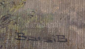 Barsi Béla (1872-1913): Libapásztorlány. Olaj, vászon, jelzett, kissé sérült keretben, hátoldalán Dr...