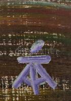 Tóth-Vissó Árpád (1921-2001): Alföldi táj (Alföld sorozat). Olaj, farost, jelzett, hátoldalán két cí...