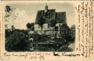 1904 Holany, Hohlen, Hospitz b. Drum; Kirche / church. Jos. Henstchel (fl)