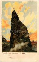 1902 Innsbruck, Frau Hitt / mountain peak. Kuenstlerpostkarte No. 1537. von Ottmar Zieher Kunstanstalt litho s: C. Schmidt