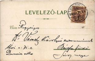 1900 Veszélyes vetélytársak / Hungarian art postcard, soldiers drinking with women. litho s: Karvaly...