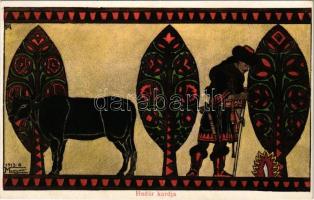 Hadúr kardja. Magyar stylustanulmányok. Magyar Adorján kiadása (Zelenika, Dalmácia) 1914 / Hungarian art postcard s: Magyar