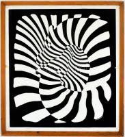 Victor Vasarely (1908-1997): Zebrák. Ofszet, papír, jelzett a nyomaton, lap szélén kisebb sérüléssel...