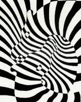 Victor Vasarely (1908-1997): Zebrák. Ofszet, papír, jelzett a nyomaton, lap szélén kisebb sérüléssel...