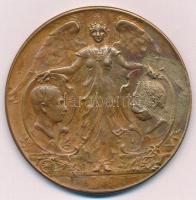 Ausztria 1898. "Ferenc József uralkodásának 50. évfordulója" kétoldalas Br emlékérem (62mm...