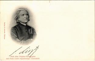 Liszt Ferenc / Nach einer Original-Photographie und Franz Liszts eigenhändiger Unterschrift (szakadás / tear)