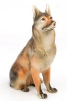 Royal dux porcelán kutya, kézzel festett, jelzett, nagyon apró kopásokkal, m: 22 cm