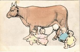 Cow with babies. Bizarre humour, B.K.W.I. No. 809/2. (fl)