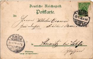 1898 Gott erhalte u. beschütze Hohenzollern, Wettin, Habsburg. Jubiläumspostkarte Art Nouveau, flora...