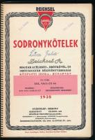 1938 Deichsel. Magyar Acéldrót-, Drótkötél- és Drótárugyár Rt., Sodronykötelek, 1938., árukatalógus,...