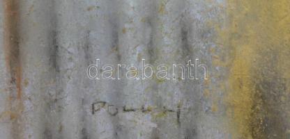 Poll jelzéssel: Házak. Pasztell, papír, díszes. üvegezett fa keretben, 32x43,5 cm