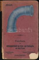 1928 Fabrikate der Aktiengesellschaft der Eisen- und Stahlwerke. Freiburg, C. A. Wagner-ny., német nyelven, szakadozott, kissé hiányos borítóval, hiányzó címlappal, egy kijáró lappal, III-XV+284 p.