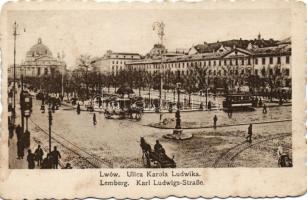Lviv, Lwów, Lemberg; Ulica karola Ludwika / street, tram