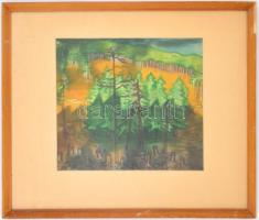 Duray Tibor (1912-1988): Napos Erdei tisztás (Hargita). Akvarell, pasztell, papír. Jelzett, hátoldal...