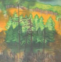 Duray Tibor (1912-1988): Napos Erdei tisztás (Hargita). Akvarell, pasztell, papír. Jelzett, hátoldal...