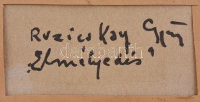 Ruzicskay György (1896-1993): Elmélyedés (Merengő). Akvarell, papír, jelzett (a hátoldalán is). Üveg...