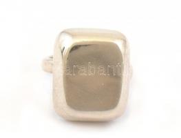 Ezüst(Ag) téglás gyűrű, jelzett, méret: 58, nettó: 10,46 g